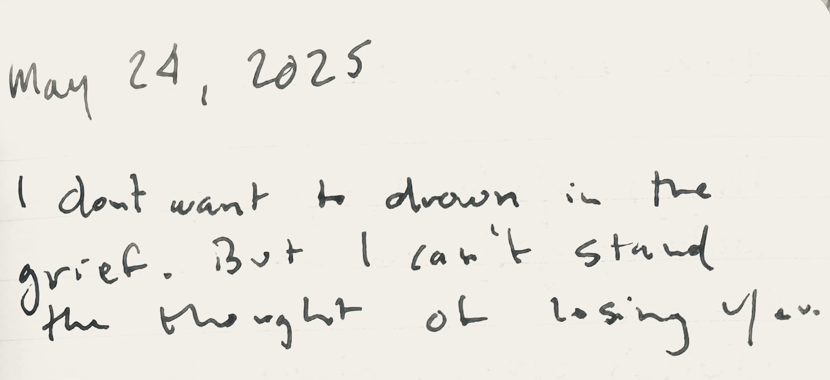 losing_you May 24, 2025 | I don't want to drown in the grief. But I can't stand the thought of losing you.